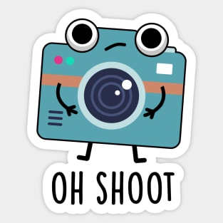 Oh Shoot Cute Photographer Camera Pun Sticker